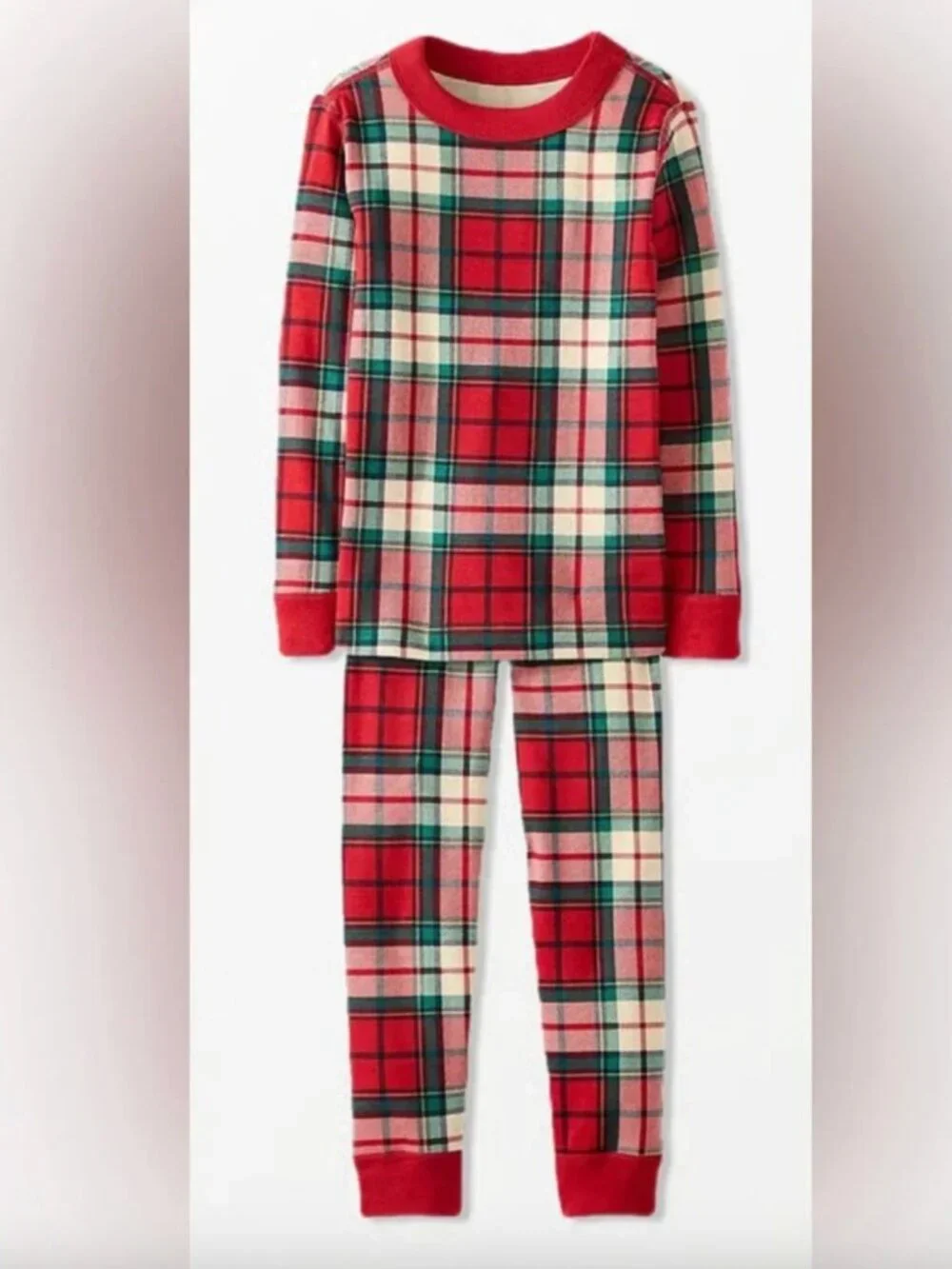 Hanna Andersson HannaJams Long John Pajama Set Family Holiday Plaid - Size 5 110